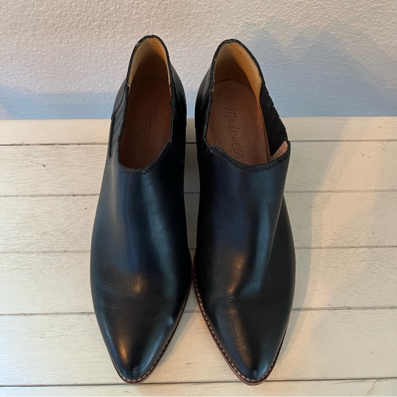 Madewell Sonia Black Leather Low Ankle Chelsea Boots Booties - Picture 3 of 12